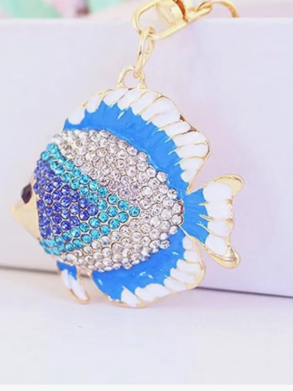 Crystal fish purse/bag charm Keychain